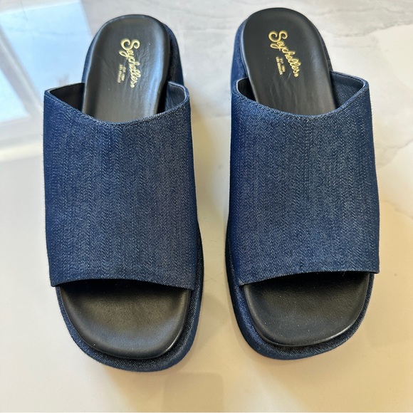 Seychelles Flatform Denim Sandal Size 8 Runs Wide - Picture 7 of 7